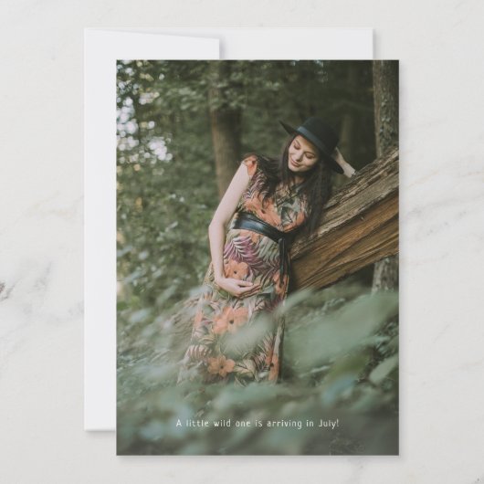 Oerwoud Safari Adventure wacht op foto Baby shower Kaart (Achterkant)