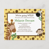OERWOUD SAFARI ADVENTURE YELLOW Baby shower Uitnod Uitnodiging Briefkaart (Voorkant)