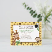 OERWOUD SAFARI ADVENTURE YELLOW Baby shower Uitnod Uitnodiging Briefkaart (Staand voorkant)