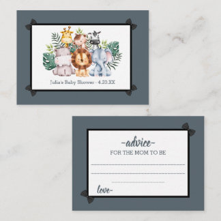 Oerwoud Safari Advies over Wilde Baby shower Informatiekaartje