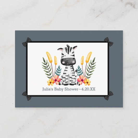 Oerwoud Safari Advies over Wilde Baby shower Informatiekaartje (Achterkant)