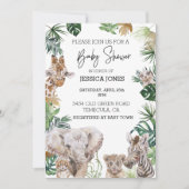 Oerwoud Safari African baby Animals Tropical Leave Kaart (Voorkant)