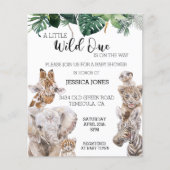 Oerwoud Safari African baby Animals Wild One Invit (Voorkant)