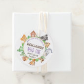 Oerwoud Safari Animal 1st Birthday Party Dank u Bedankjes Labels (In situ)