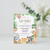 Oerwoud Safari Animal Baby shower Books for Baby Briefkaart (Staand voorkant)