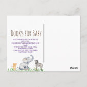Oerwoud Safari Animal Baby shower Books for Baby Briefkaart (Achterkant)