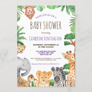 Oerwoud Safari Animal Baby shower Books for Baby Kaart