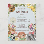 Oerwoud Safari Animal Baby shower Invitation Briefkaart (Voorkant)