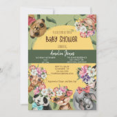 Oerwoud Safari Animal Baby shower Invitation Postc Kaart (Voorkant)