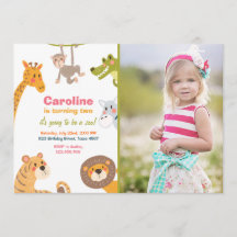 Oerwoud Safari Animal Birthday Party Invitation