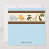 Oerwoud Safari Animal Boy Baby shower Kaart (Achterkant)