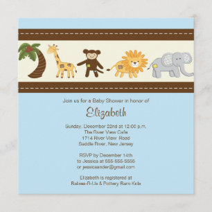 Oerwoud Safari Animal Boy Baby shower Kaart