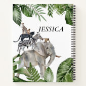 Oerwoud Safari Animal Persoonlijke naam Notitieboek (Achterkant)