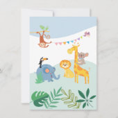 Oerwoud Safari Animals 1e verjaardag Kaart (Achterkant)
