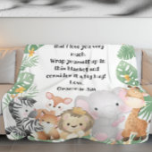 Oerwoud Safari Animals - Aangepaste berichtnota Fleece Deken