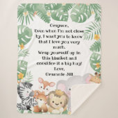 Oerwoud Safari Animals - Aangepaste berichtnota Sherpa Deken (Voorkant)