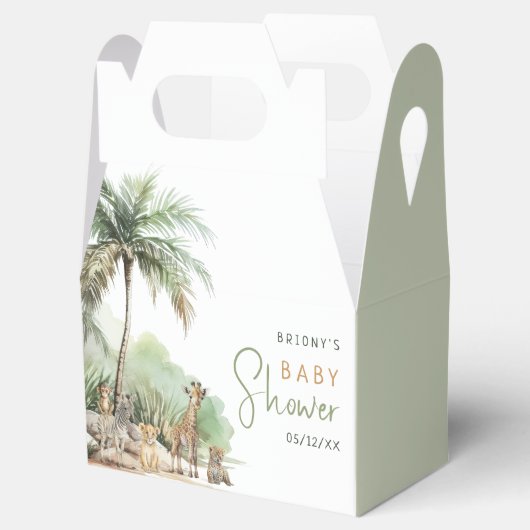 Oerwoud Safari Animals Adventure Baby shower Bedankdoosjes (Geopend)