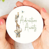 Oerwoud Safari Animals Adventure wacht op Baby sho Ronde Kartonnen Onderzetter