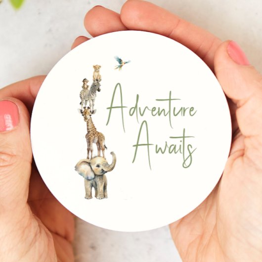 Oerwoud Safari Animals Adventure wacht op Baby sho Ronde Kartonnen Onderzetter