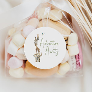 Oerwoud Safari Animals Adventure wacht op gunst Ronde Sticker