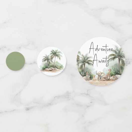 Oerwoud Safari Animals Adventure wacht op tafel Confetti (Achterkanten)