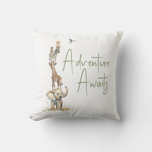 Oerwoud Safari Animals Adventure wacht op u Kussen (Voorkant)