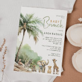 Oerwoud Safari Animals Baby Brunch Uitnodiging