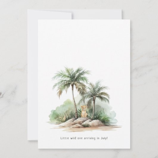 Oerwoud Safari Animals Baby Gender Reveal Kaart (Achterkant)