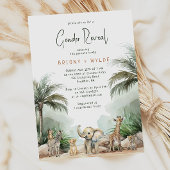 Oerwoud Safari Animals Baby Gender Reveal Kaart