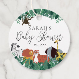 Oerwoud Safari Animals Baby shower Bedankjes Labels