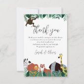 Oerwoud Safari Animals Baby shower Bedankkaart (Voorkant)