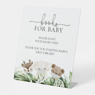Oerwoud Safari Animals Baby shower Books for Baby  Reclamebord Met Voetstuk