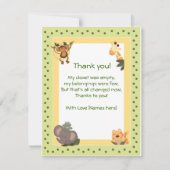 Oerwoud Safari Animals Baby shower Dank u wel. Bedankkaart (Voorkant)
