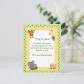Oerwoud Safari Animals Baby shower Dank u wel. Bedankkaart (Staand voorkant)