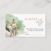 Oerwoud Safari Animals Baby shower Diaper Raffle Informatiekaartje (Voorkant)