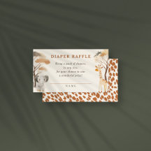 Oerwoud Safari Animals Baby shower Diaper Raffle