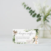 Oerwoud Safari Animals Baby shower Diaper Raffle Informatiekaartje (Staand voorkant)