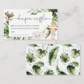 Oerwoud Safari Animals Baby shower Diaper Raffle Informatiekaartje (Voorkant / Achterkant)