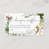 Oerwoud Safari Animals Baby shower Diaper Raffle Informatiekaartje (Voorkant)