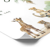 Oerwoud Safari Animals Baby shower Favors Sign Poster (Hoek)