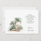 Oerwoud Safari Animals Baby shower Flat Dank u Bedankkaart (Achterkant)