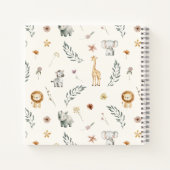 Oerwoud Safari Animals Baby shower gastenboek Notitieboek (Achterkant)