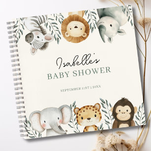 Oerwoud Safari Animals Baby shower gastenboek Notitieboek