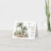 Oerwoud Safari Animals Baby shower gevouwen Bedankkaart (Voorkant)