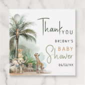 Oerwoud Safari Animals Baby shower Hartelijk dank Bedankjes Labels (Voorkant)