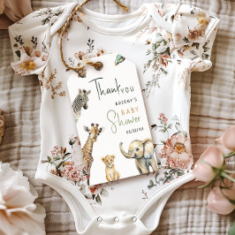 Oerwoud Safari Animals Baby shower Hartelijk dank Cadeaulabel