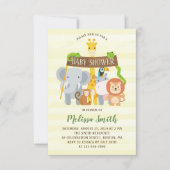 Oerwoud Safari Animals Baby shower Invitation Kaart (Voorkant)