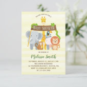 Oerwoud Safari Animals Baby shower Invitation Kaart (Staand voorkant)