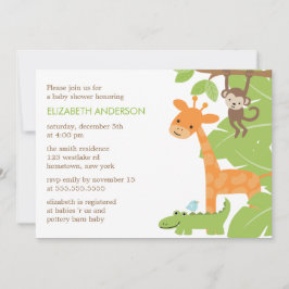 Oerwoud Safari Animals Baby shower Kaart