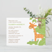 Oerwoud Safari Animals Baby shower Kaart (Staand voorkant)